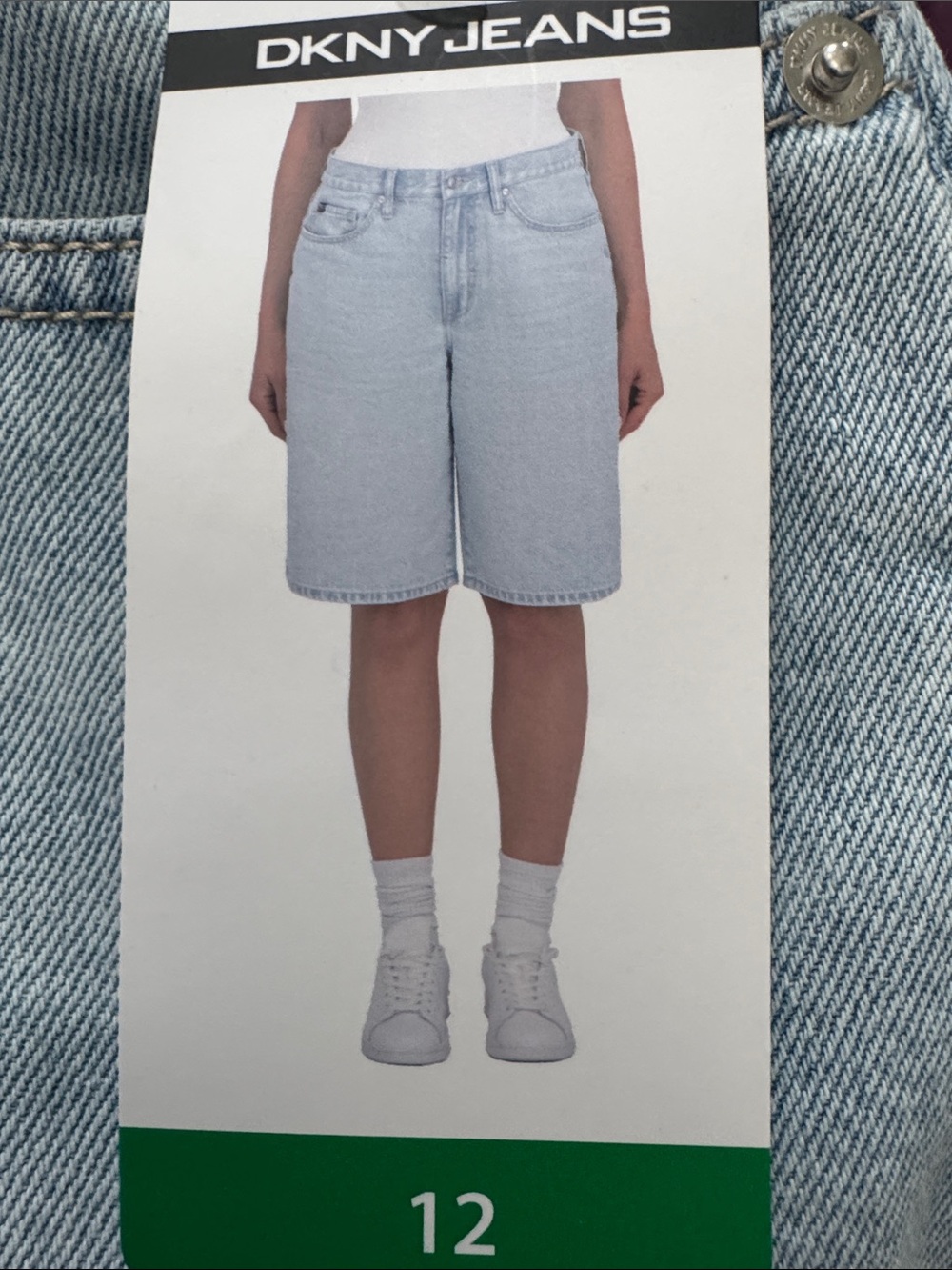 DKNY Light Blue Denim Bermuda Shorts